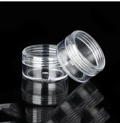 50pcs 2/3/5/10/15/20g Clear Plastic Jewelry Bead Storage Box Round Container Jars Make Up Organizer Boxes Portable Cosmetics Box