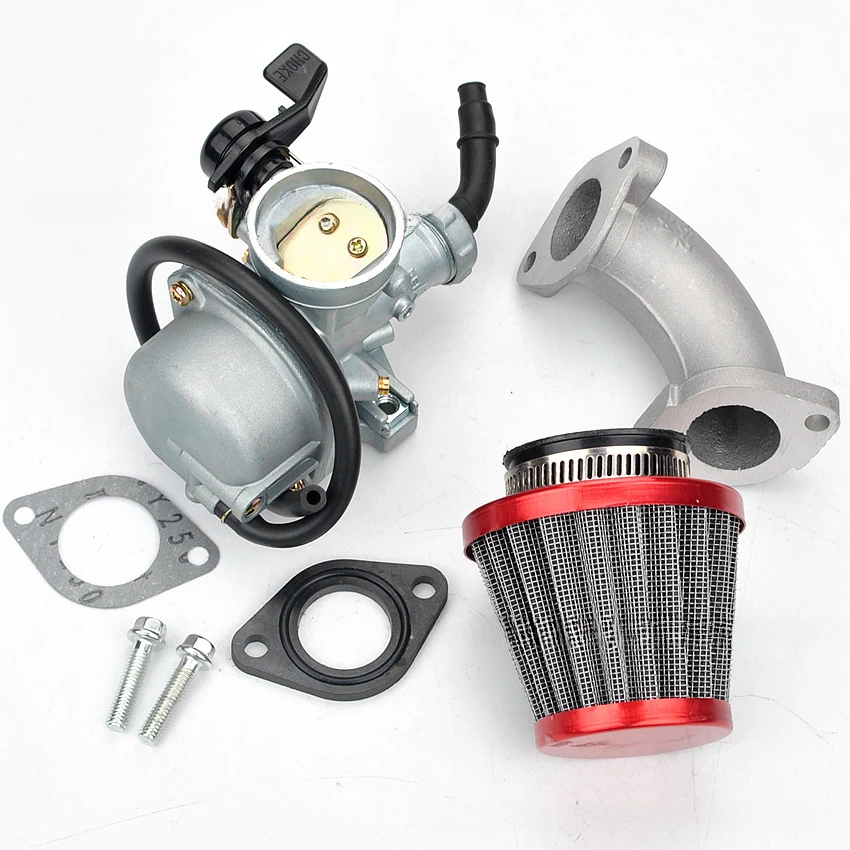 PZ22 Carburetor 22mm Carburetor Intake Pipe Kit for 110cc 125cc ATV 4x4 Pit Pro Dirt Bike