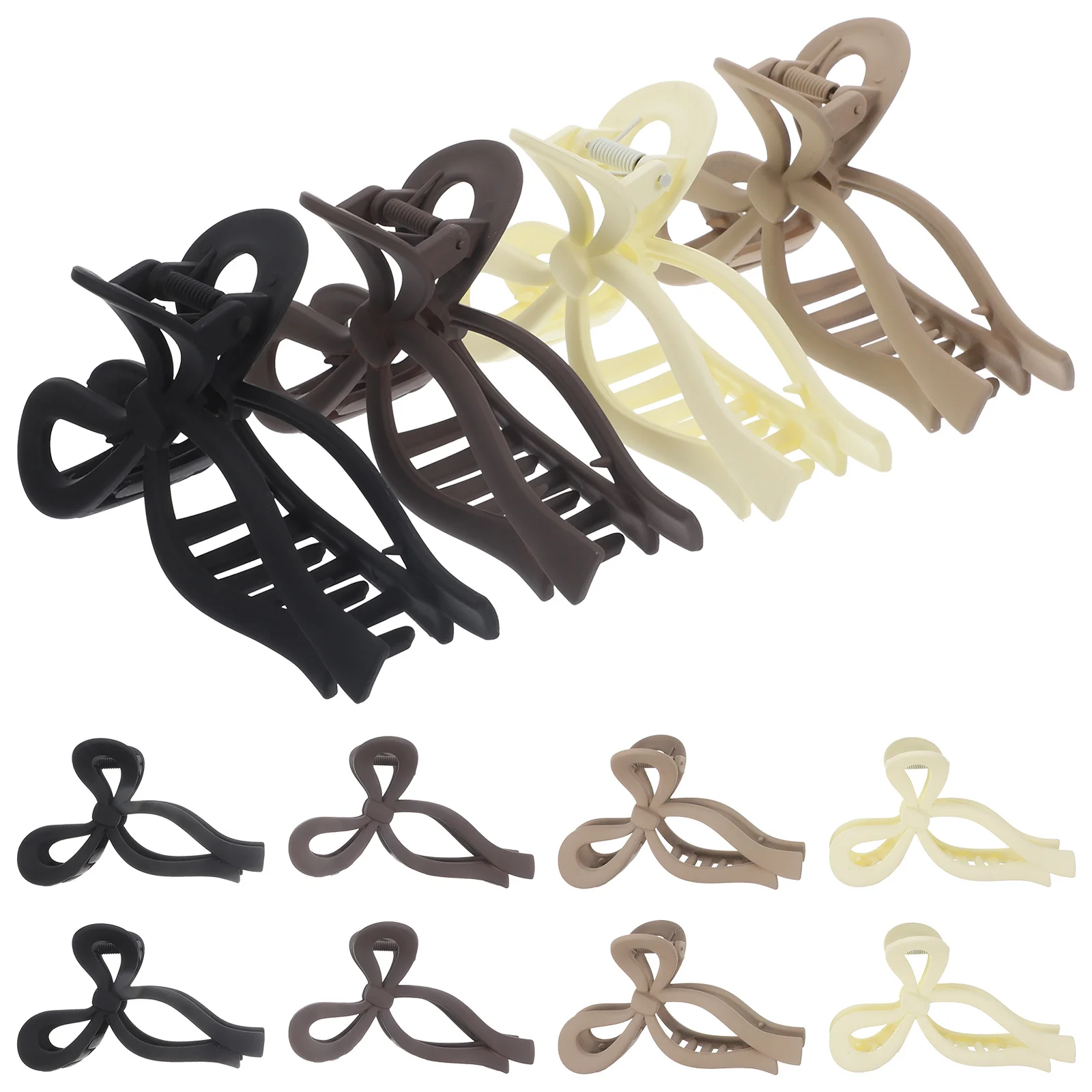 

12 шт., зажимы для волос с бантом, большие декоративные зажимы для челюстей для женщин, толстые тонкие аксессуары для волос, модные вечерние и рабочие, ежедневные