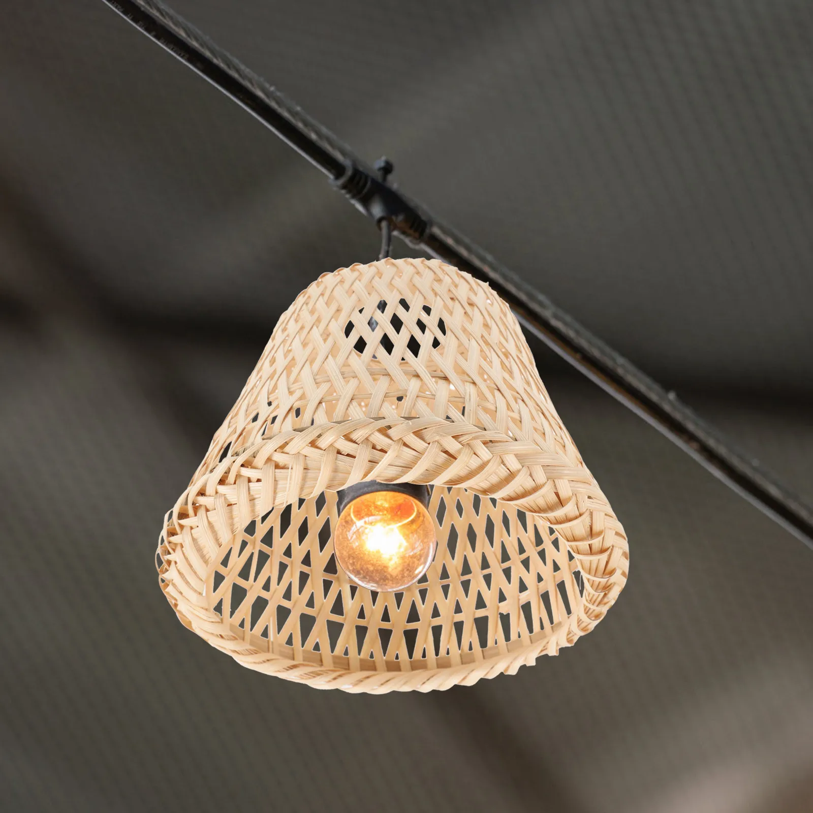 

Bamboo Weaving Lampshade Small Retro Style Barrel Lamp Shade for Home Hotel Room Store Vintage Light Cover Desk Lamp Lampshade