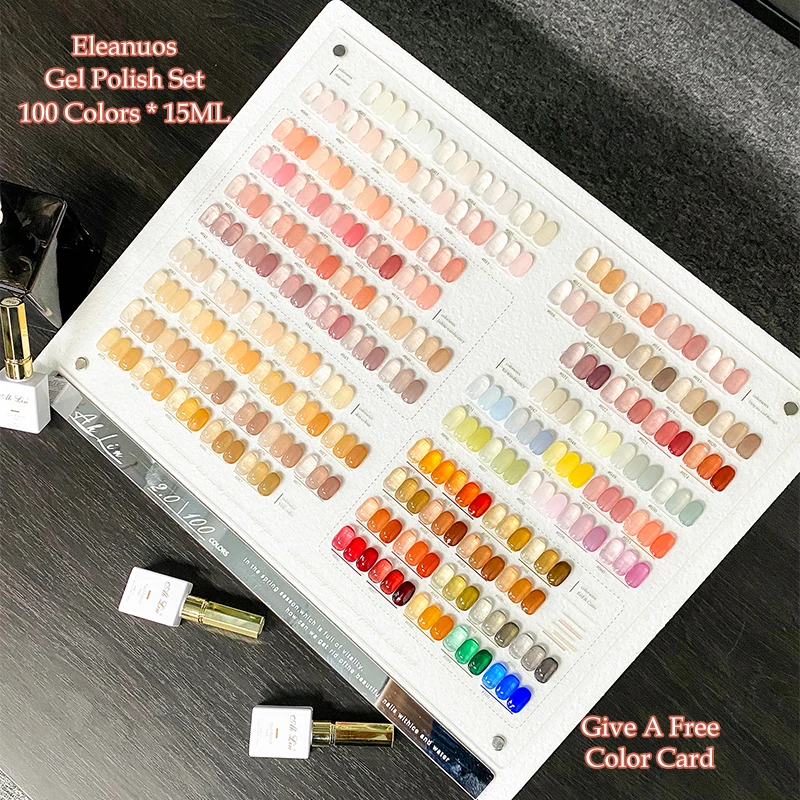 Gel Nail Polish Set 100 Colors Sheer Translucent Jelly Soak Off UV LED Long Lasting 4 Seasons Nude Pink Nail Art for Salon DIY