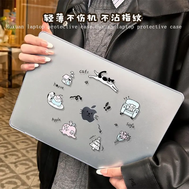 Simple Cute Cat Case for Macbook Neo 13 2026 Air 15 M4 M3 Hard Cover for Mac Book Pro 14 M1 M2 M5 14 16 Sleeve Accessories Y2K