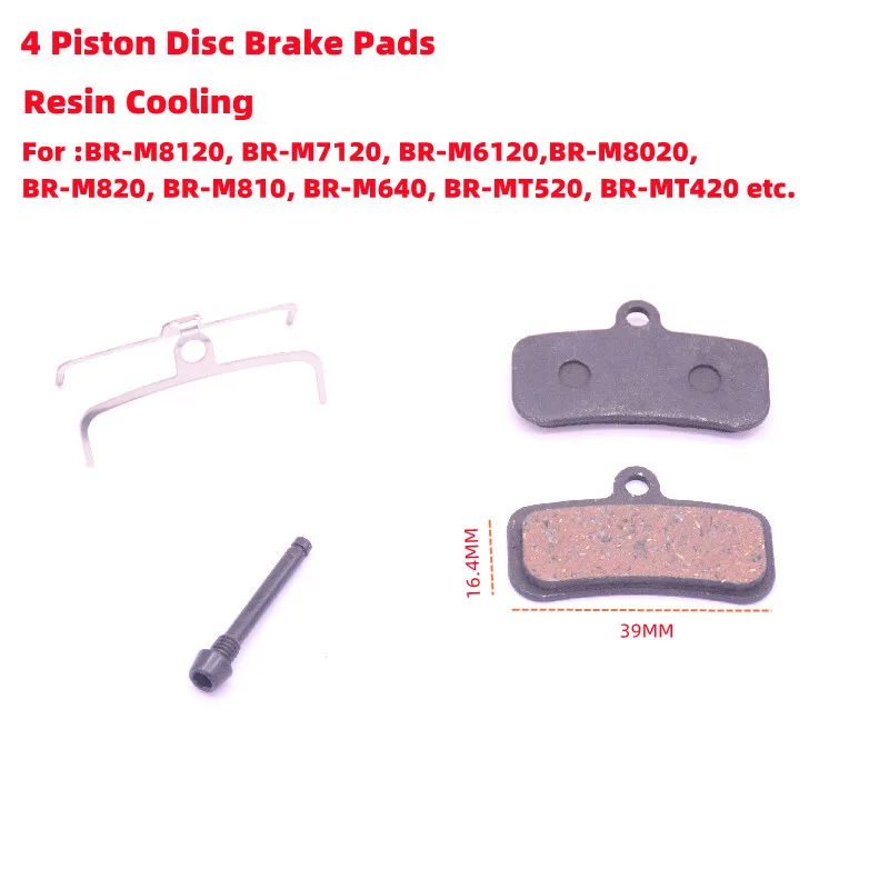 

Gustavo Bicycle Resin Brake Pad Road MTB Bike Brake Pads 4 Piston For M8120, M7120, M6120, M8020, M820, M810, M640, MT520, MT420