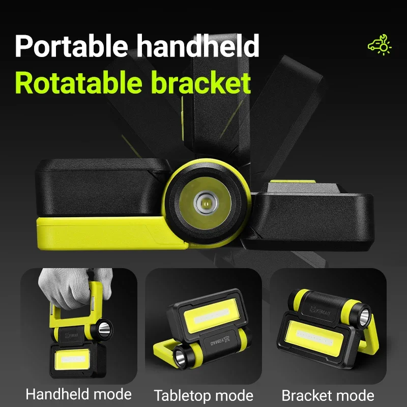 YEMAO B70 Multifunctiona Work Camp Light With Magnetic Power Bank Function 200°rotation Rechargeable Outdoor Waterproof Lamp