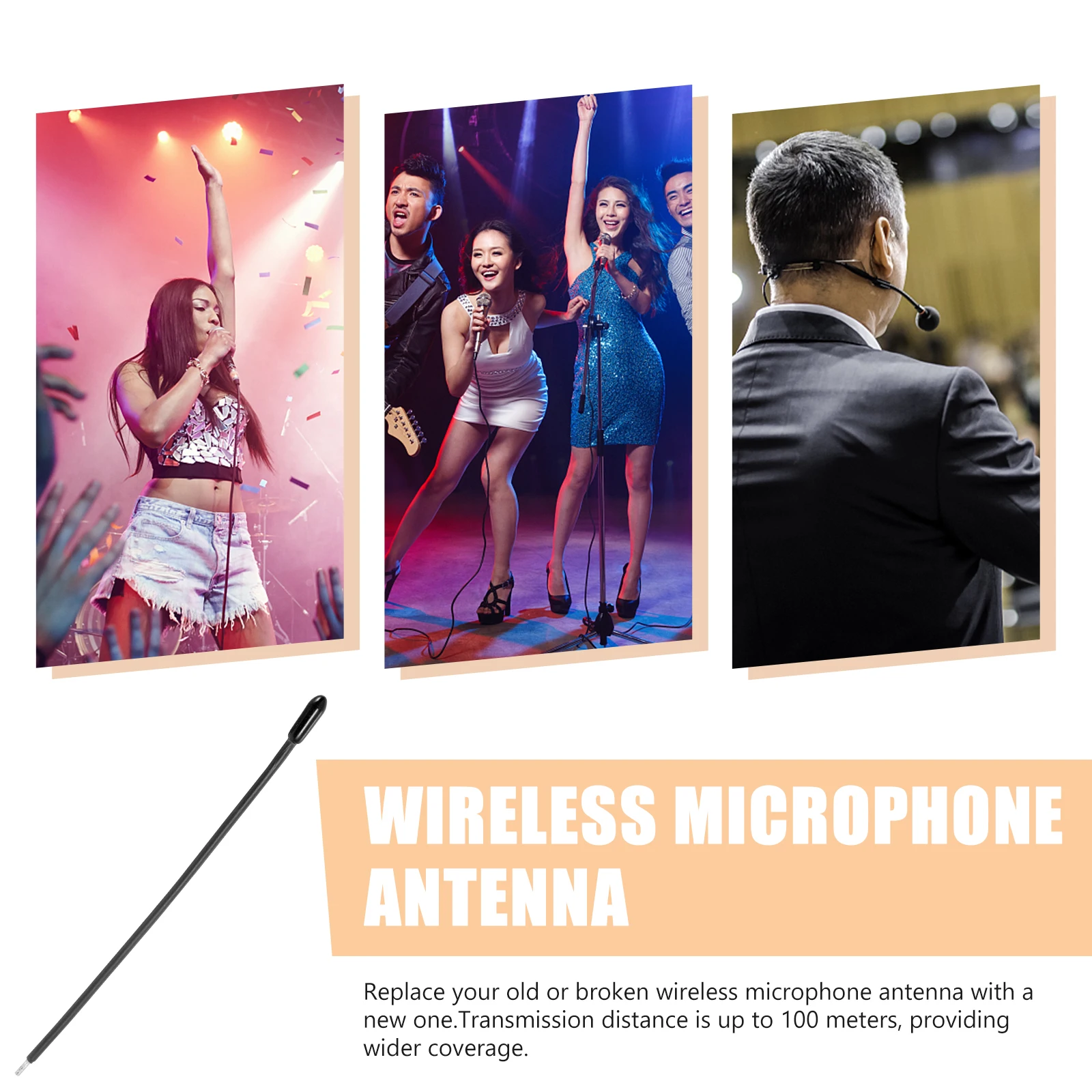 

Portable Wireless Microphone Antenna Receiver System for Handheld Radio Long Range 100m Durable Versatile Meetings KTV DJs