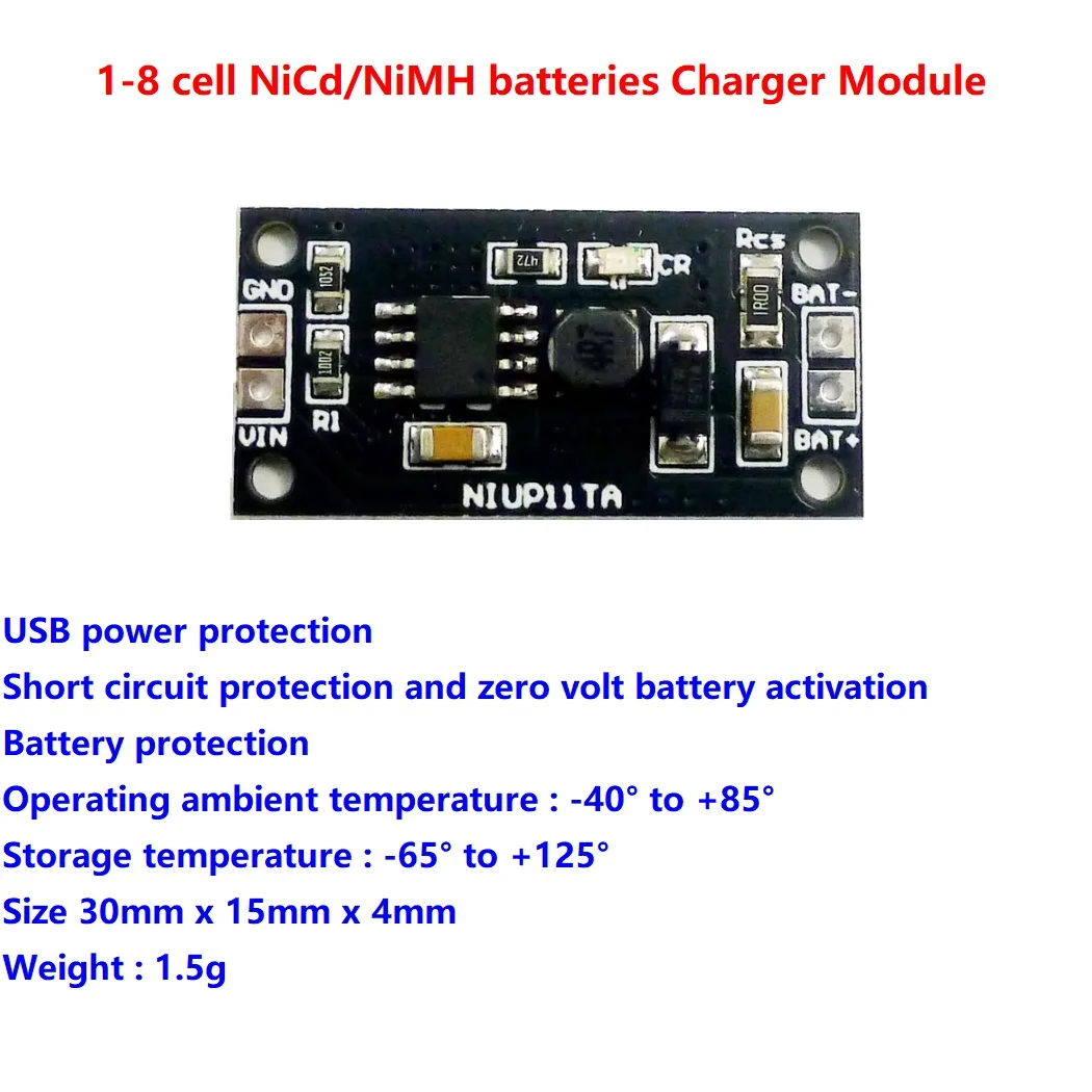 

NiMH NiCd Battery Dedicated Charger Charging Module Board 1-8 Cell 1.2V 2.4V 3.6V 4.8V 6V 7.2V 8.4V 9.6V