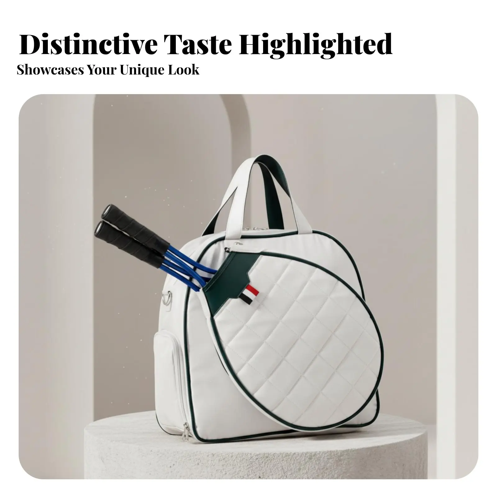 

Сумка для ракеток большой вместимости, стильный дизайн, стеганая спортивная сумка-рюкзак с несколькими карманами для женской спортивной экипировки