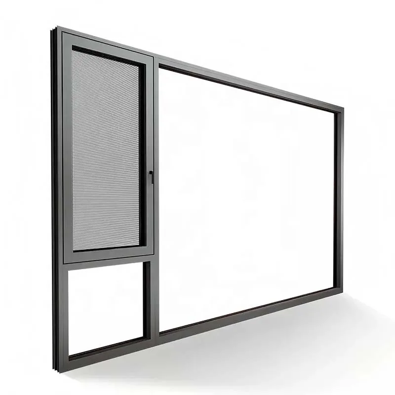 Customization Modern Fixed Black Couch Triple Glazed Acoustic Section Hurricane Impact Wind Crank Thermal Insulation Aluminum Ca