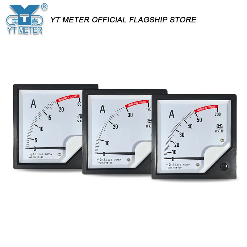 6L2 overload 4x ammeter 30/50/75/100/150/200/5A with buffer meter pointer protection four