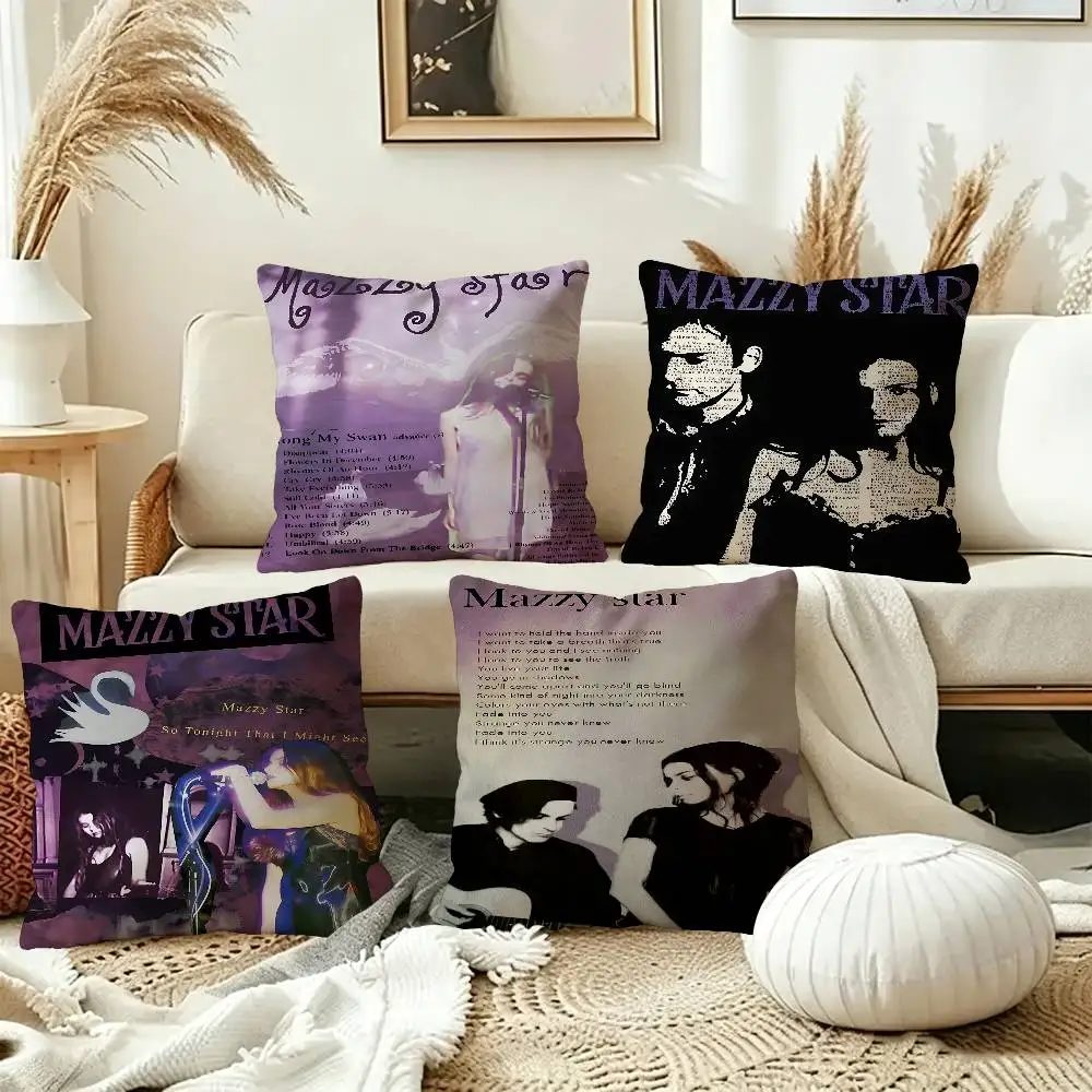 Music Album M-Mazzy Star  Cushion Cover Polyester Sofa Cushions Decorative Throw Pillows Home Decoration Pillowcover