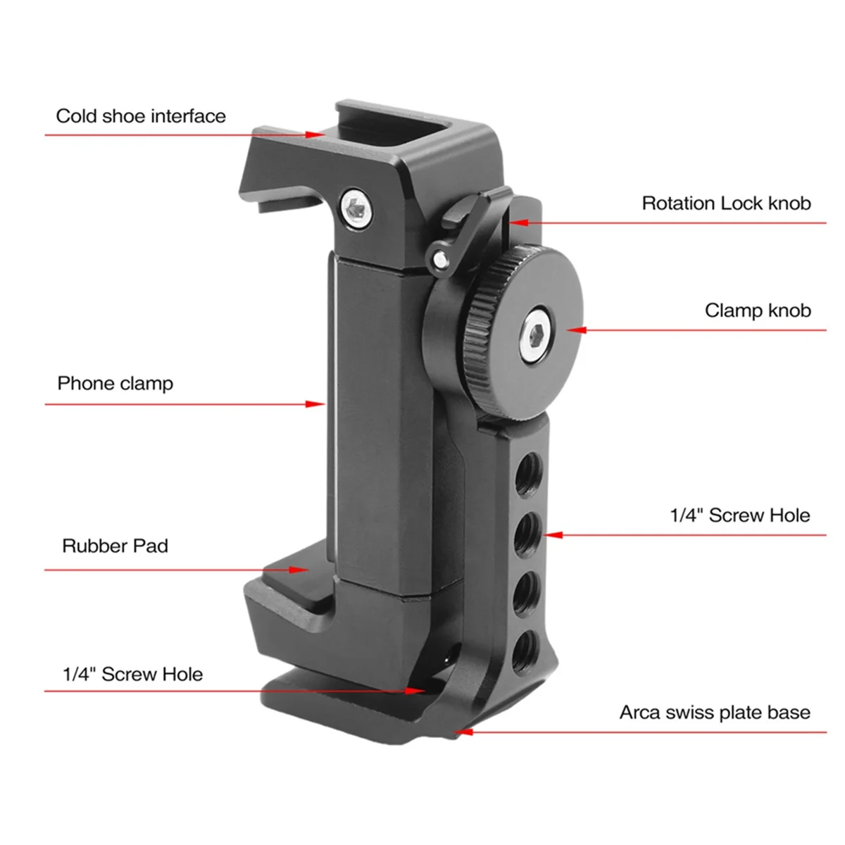 Metal Cell Phone Tripod Mount Smartphone Holder Adapter W Cold Shoe Arca for IPhone 15 14 13 12 11 Max Pro X XR Samsung