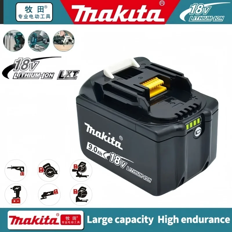 

100% Genuine Makita 9Ah for Makita 18V Battery BL1860B BL1840 BL1830B BL1850B BL1850 BL1860 BL1815 Replacement Lithium Battery