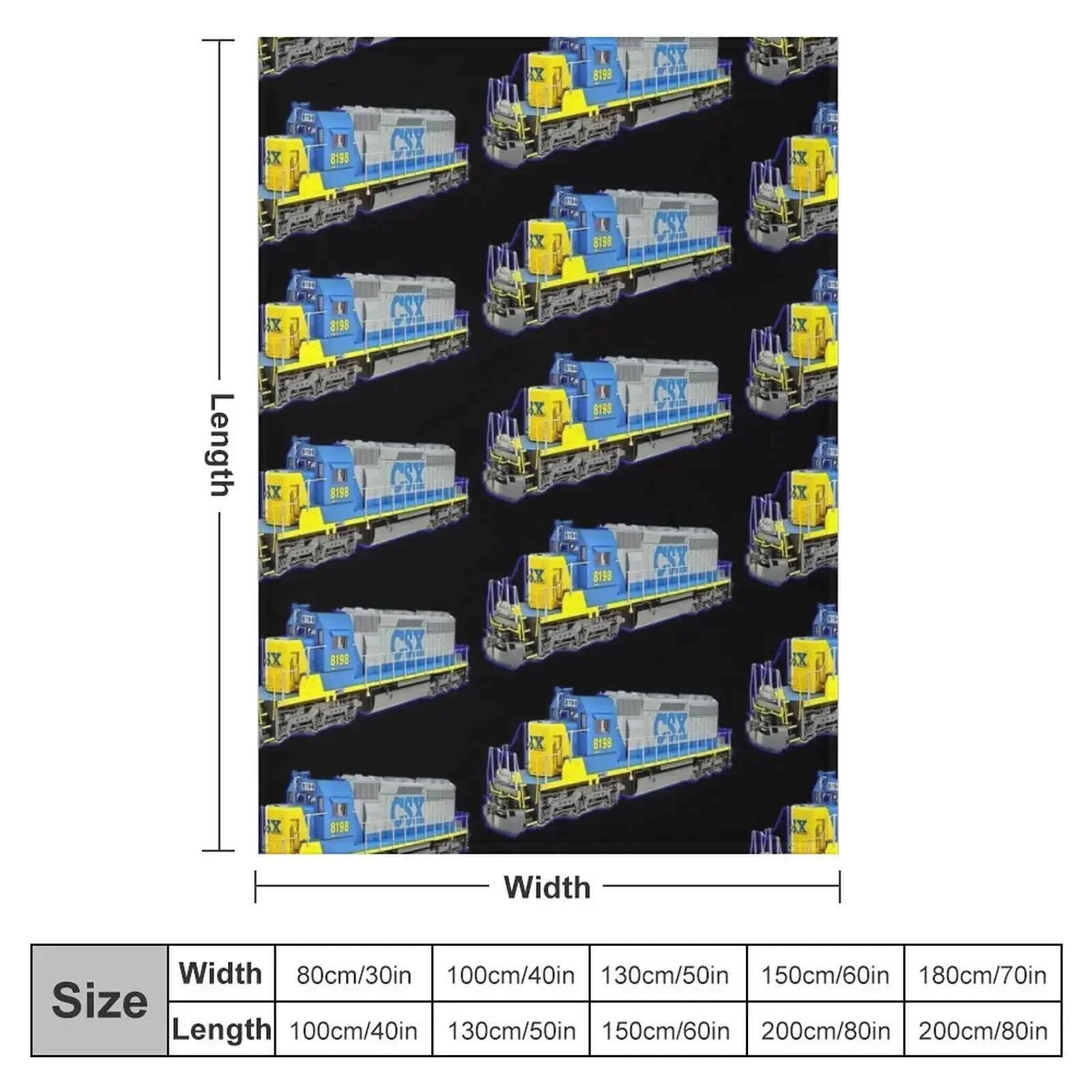 Freight Train CSX Engine Throw Blanket Summer Decoratives Blankets