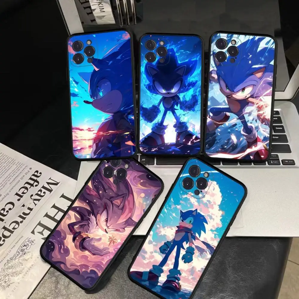 الكلاسيكية الكرتون S-سونيك فيلم جراب هاتف آيفون 16 15 14 11 12 13 Mini Pro XS ماكس غطاء 6 7 8 Plus X Funda Shell