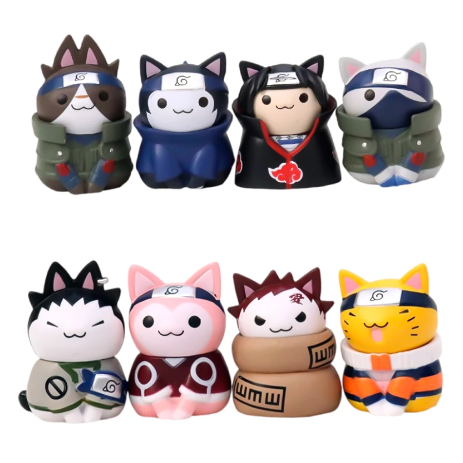 Figuras de Naruto de Anime de 5cm, mini Kakashi Uchiha Itachi Gaara Q, muñecas de acción, edición de modelo de Pvc, regalos de cumpleaños