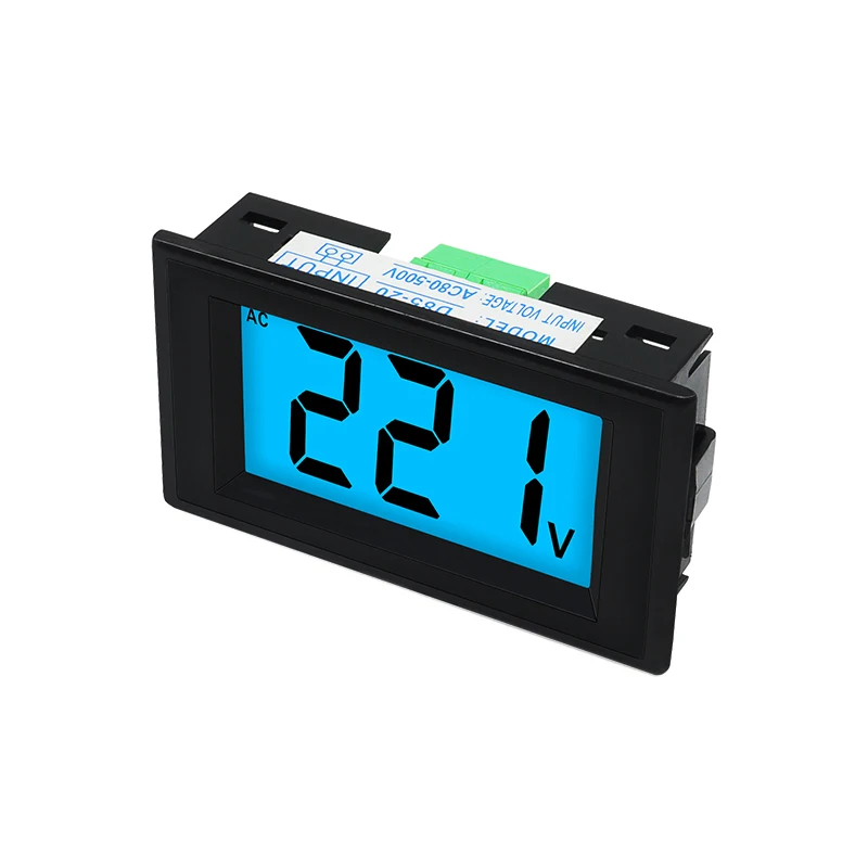 D85-20/120 Digital Voltmeter Voltage Panel MeterTester With Display Black Case AC80-500V LCD