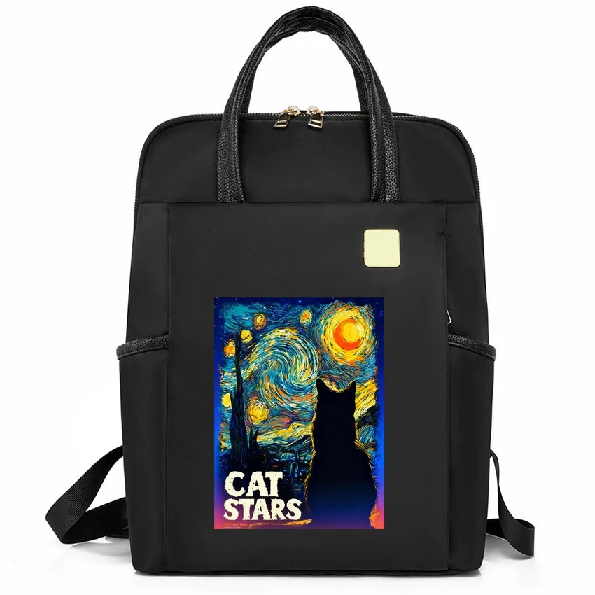 

Женский водонепроницаемый рюкзак для ноутбука Black Cat Starry Sky Night ﻿ Женская многофункциональная сумка-рюкзак для школы и повседневного использования