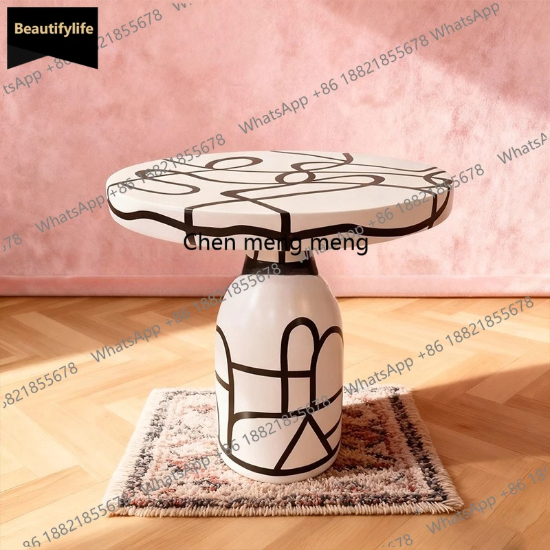 

D80 Современное искусство, черно-белые линии, край, несколько дизайнерских углов, диван для гостиной, креативный небольшой журнальный столик