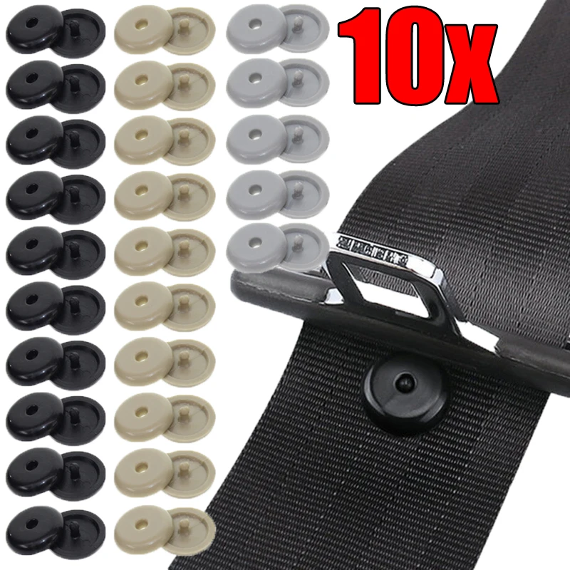 

30Pcs car safety seatbelt stopper buckle auto seat belt spacing limit stop plastic anti-slip button retainer rivet stud clips