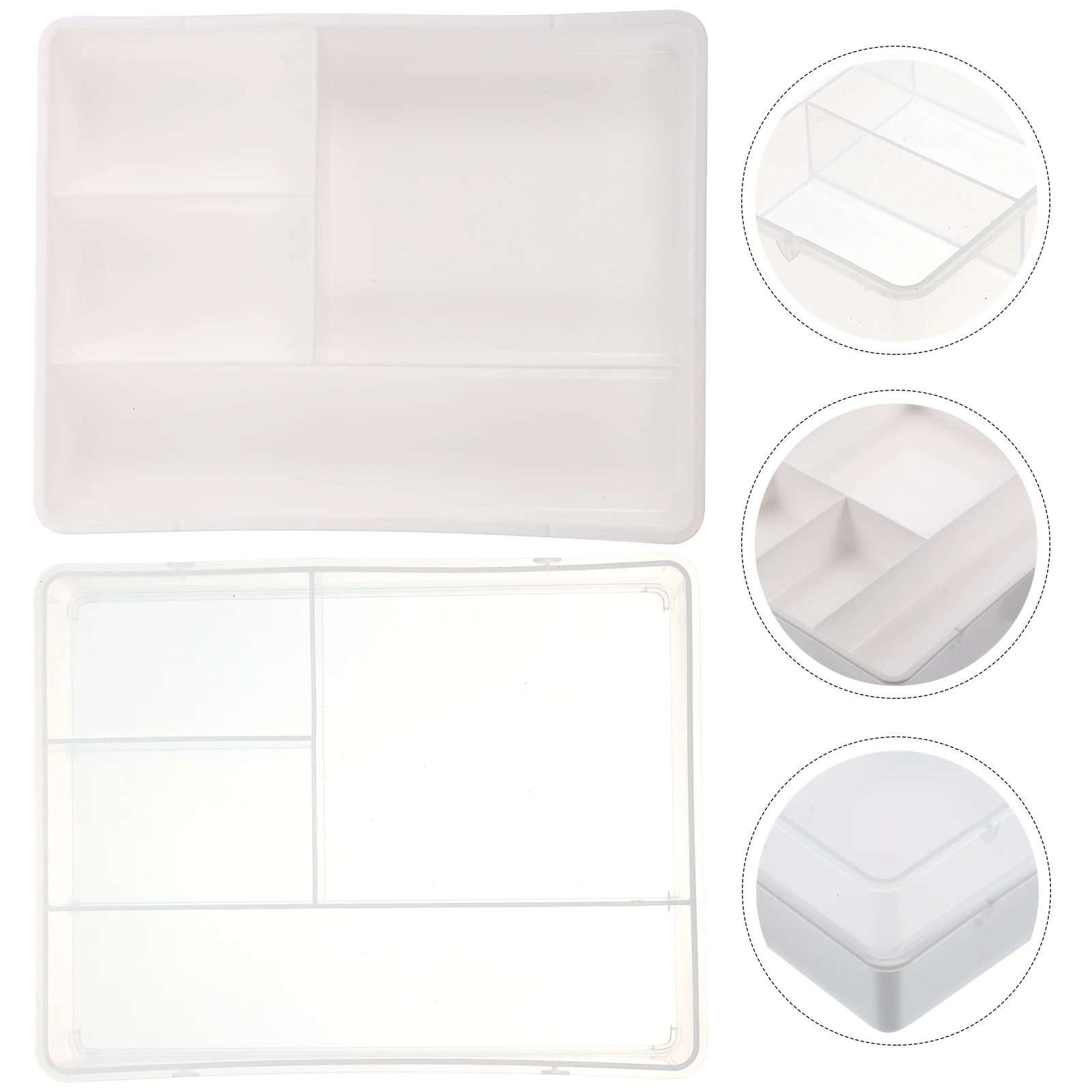 

2pcs Compact Drawer Organizer Abs Storage Box Household Sundry Office Bedroom Kitchen Reusable Divider Tray Stackable Household