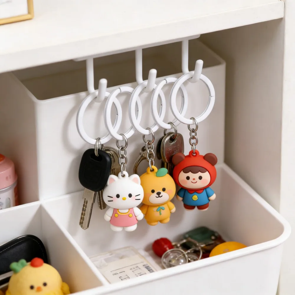 

6/10pcs 30mm White Key Chain Ring for DIY Jewelry Craft Making Keychain Bag Clasp Keychain Handmade Part Accessories Material