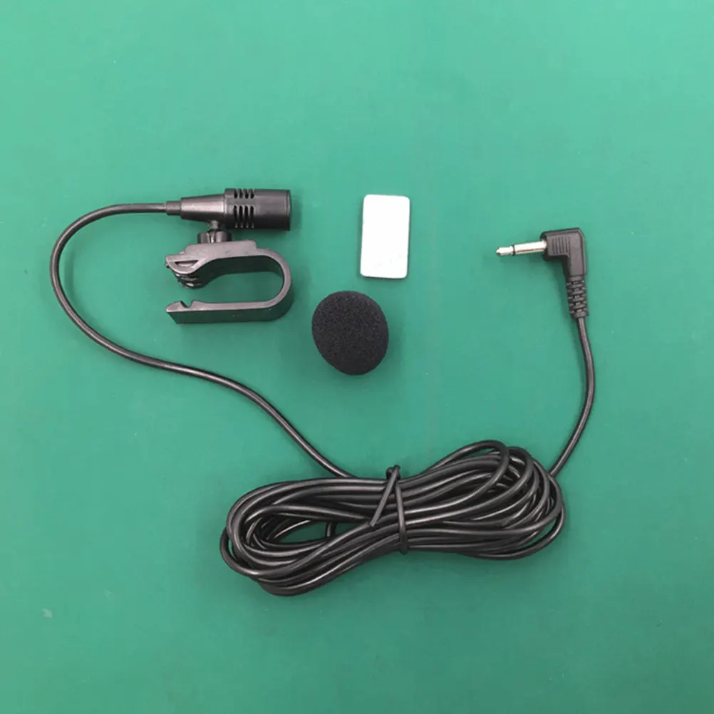 Motorcycle Microphone Black 3.5mm Adhesive Collar Clip Hands-Free Noise Cancelling Waterproof Mic for Motorbike
