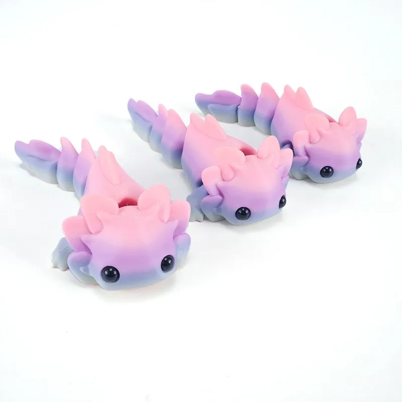 크리 에이 티브 3D 인쇄 해양 동물 그림 장난감 귀여운 도마뱀 그림 모델 공동 움직일 수있는 장난감 홈 장식 생일 선물