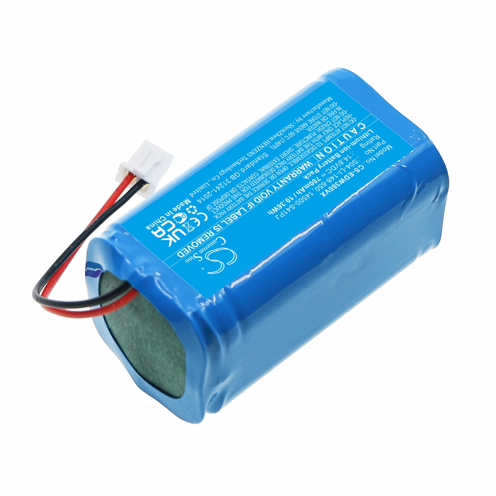 Vacuum Battery For Ecovacs 14500-S41PJ S04-LI-148-650 Winbot W830 W850 W930 W950 700mAh / 10.36Wh