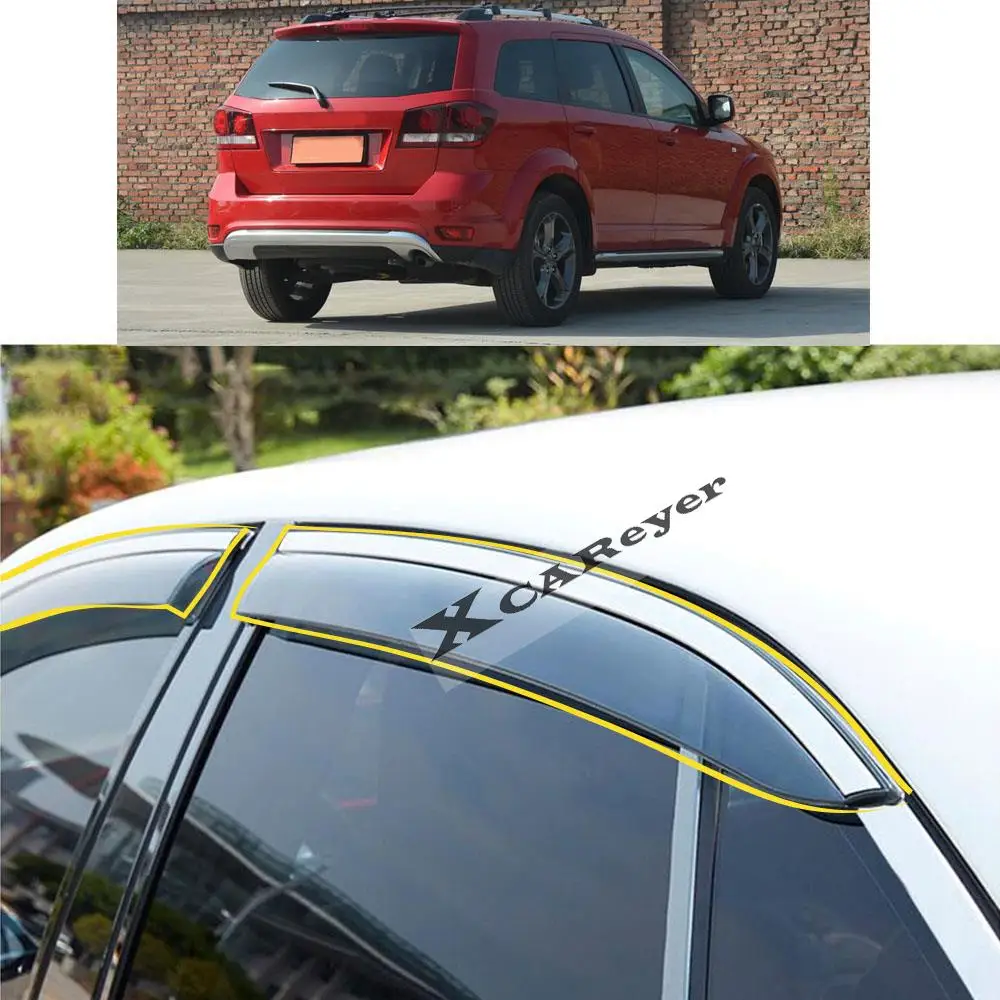 

For DODGE JCUV Journey 2009-2010 2011-2020 Car Body Styling Sticker Plastic Window Glass Wind Visor Rain/Sun Guard Vent Parts