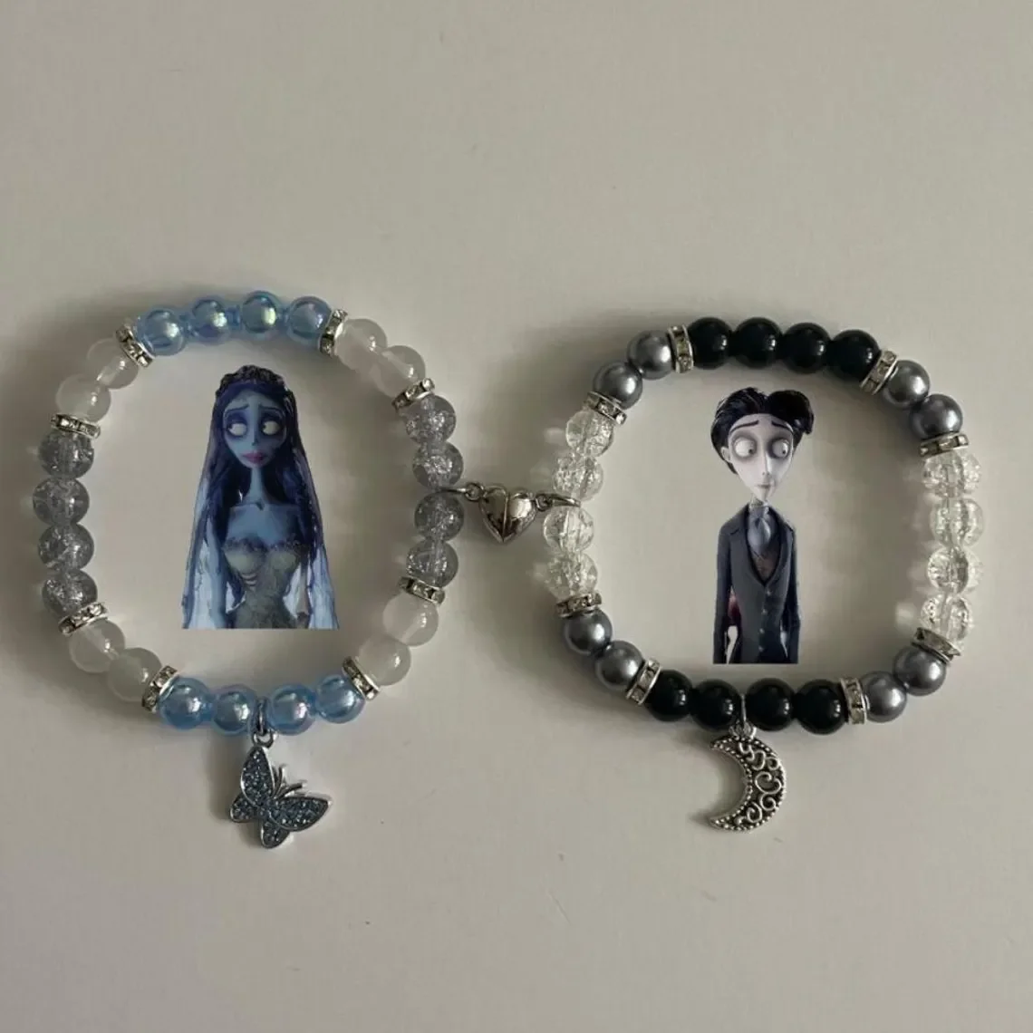 Pulsera a juego inspirada en la novia cadáver Emily & Victor, estética magnética para parejas, nuevo diseño Y2k, regalo creativo