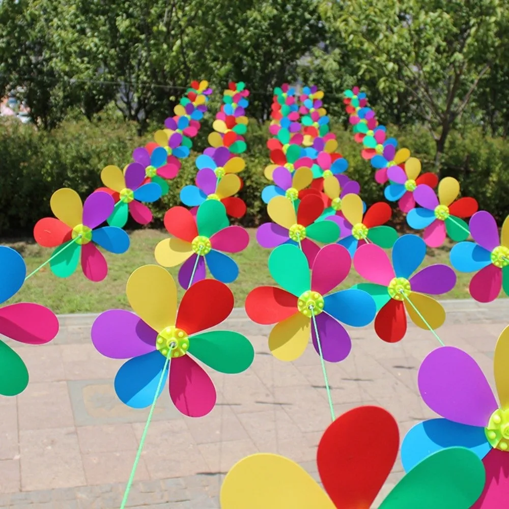 Landscape Art Decoration 10m Windmill String Hanging Rope Whirligig Decor Wind Spinner Rainbow Color Plastic Wind Rotator Party