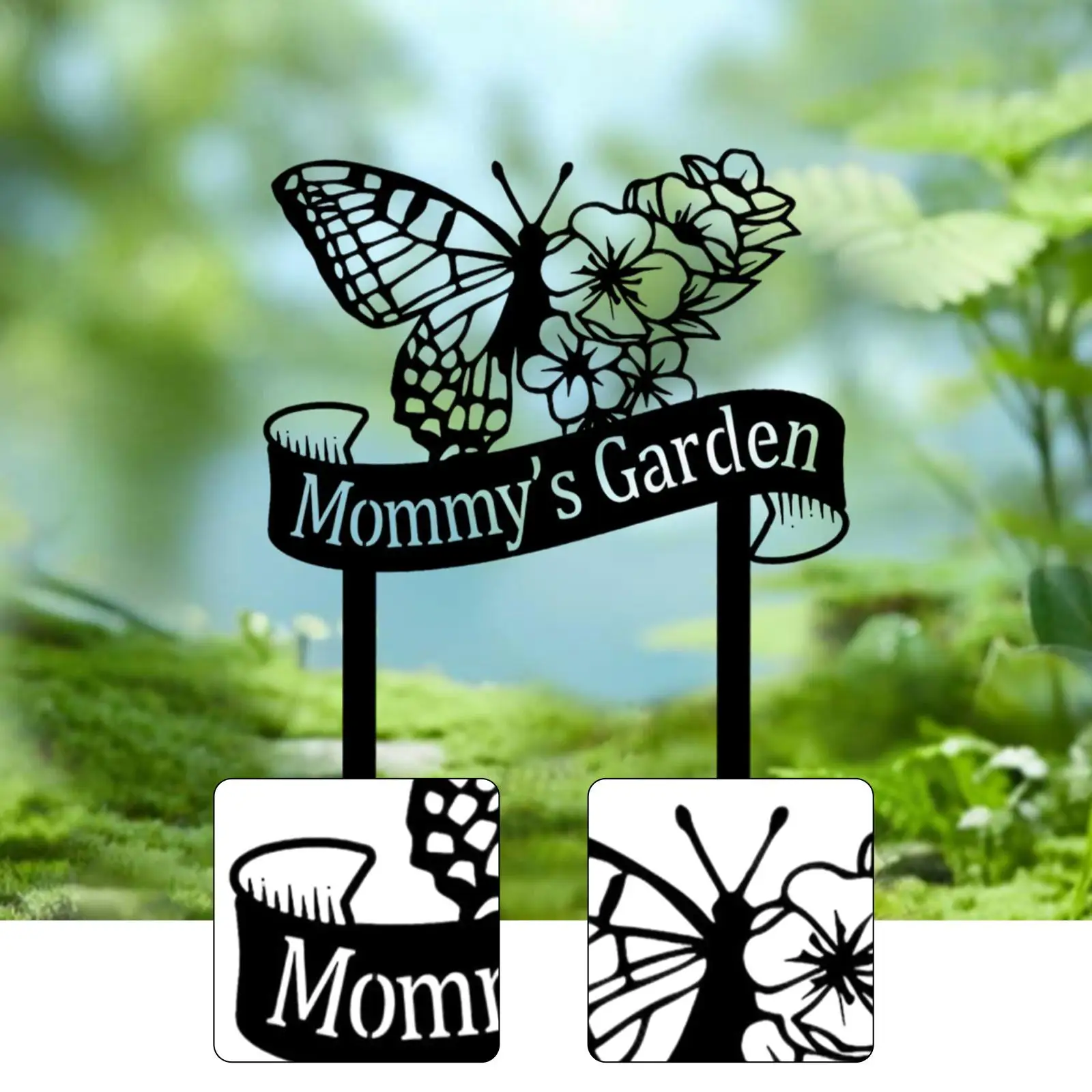 صورة ظلية على شكل فراشة مجوفة للحديقة، علامة خارجية لحديقة الشرفة