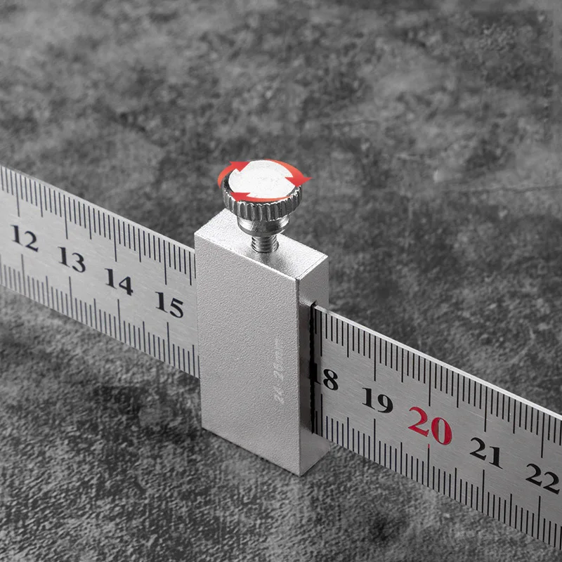 New Portable Woodworking Marking Gauge Carpentry Steel Ruler Position Limit Precise Measuring Layout Tool