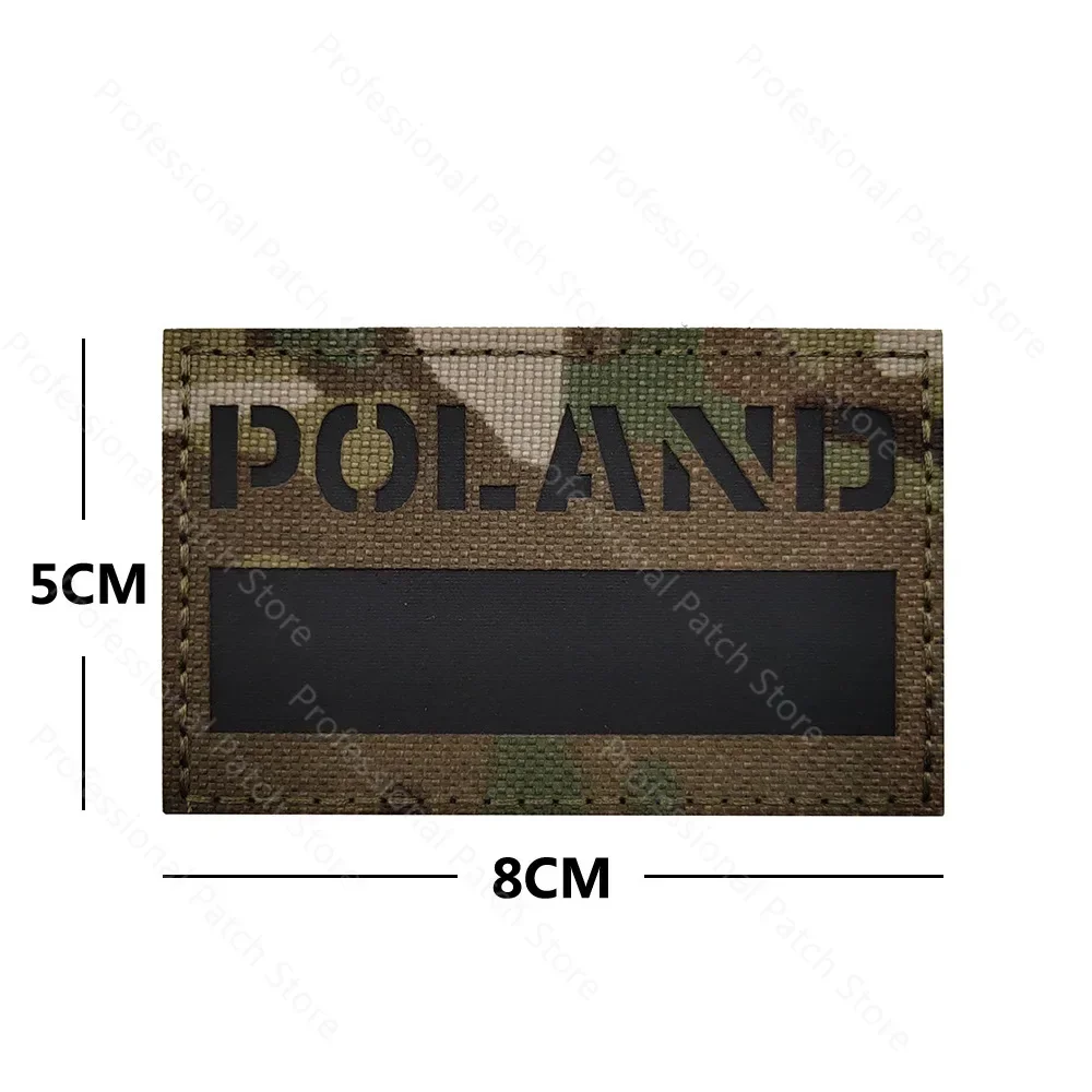 Poland Flag Embroidered Patches Polish Eagle Army Reflective Military Patches Tactical Emblem Appliqued Embroidery Badges Flags