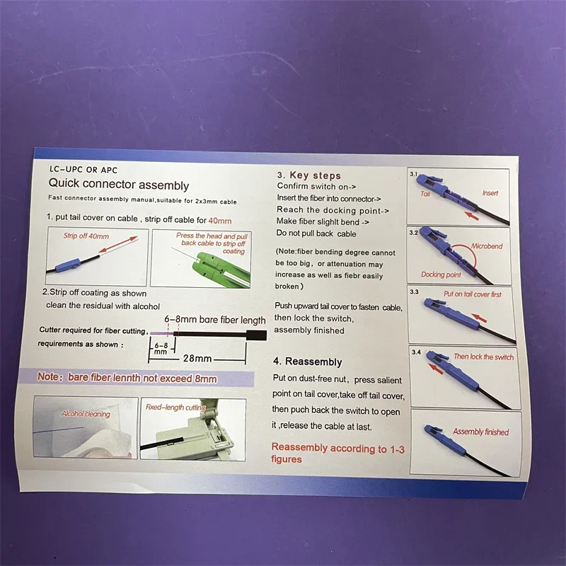 10 ชิ้น/ล็อต LC UPC/APC Fast Connector single-mode Fiber Optic Quick Connector LC ฝังประเภท FTTH Fiber Optic Fast Connector