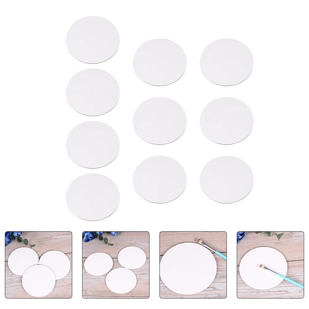 

10 Pcs Round Oil Painting Board Drawing Pure Cotton Canvas Cardboard Artist Boards Canvases for