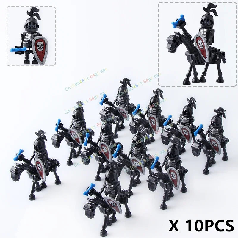 Soldat squelette médiéval, chevalier de l'armée militaire, blocs de construction, accessoires, jouets figurines d'action pour enfants, cadeaux AX9815 AX9816