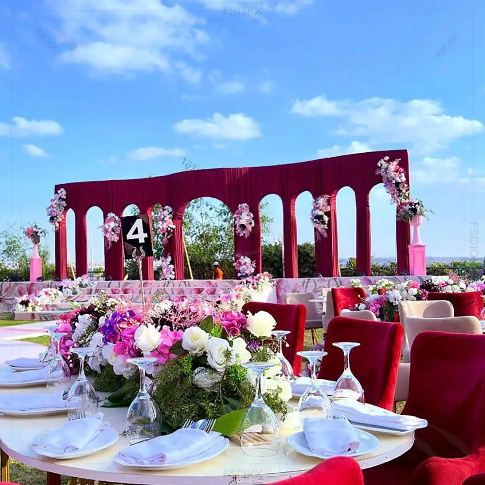 

FSDKX Wedding Party Arch Pvc Arch Stage Wedding Backdrop Stage Decoration Party Wall