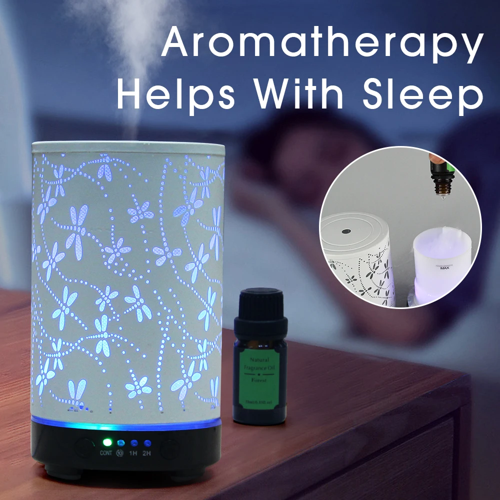 Luchtbevochtiger Essentiële olie Diffuser 100ML Ultrasone Cool Mist Maker Fogger Luchtbevochtiger LED Lamp Slaapkamer Geurverspreider