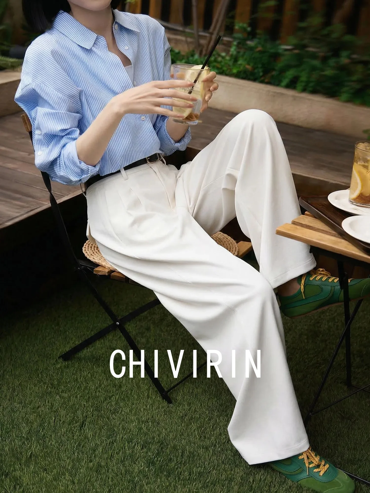 

Chivirin Minimalist White Straight Leg Pants Women's Loose Waist Casual Trousers Slimming Effect Summer Fashion Casual Wear