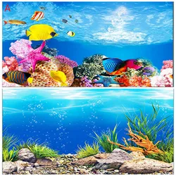 50cm High Aquarium Background Poster 2 Sided Glossy Fish Tank Poster Decor  Ocean Sticker Aquarium Accessories