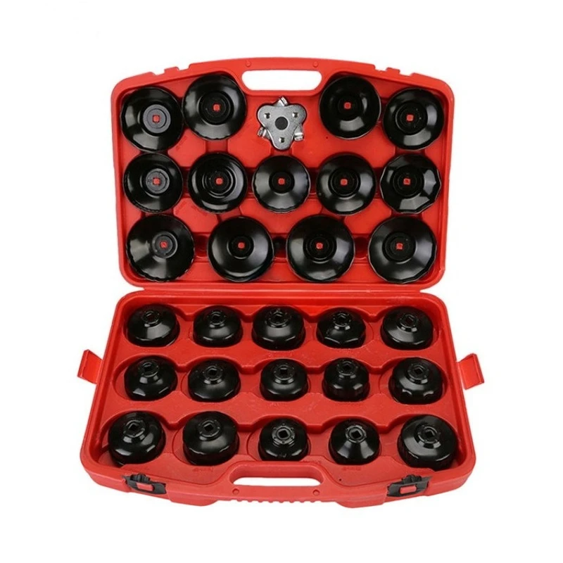 

30 шт., набор ключей для снятия масляного фильтра типа чашки, набор инструментов для головки чашки, набор инструментов для широкого спектра автомобилей и прочного стального материала