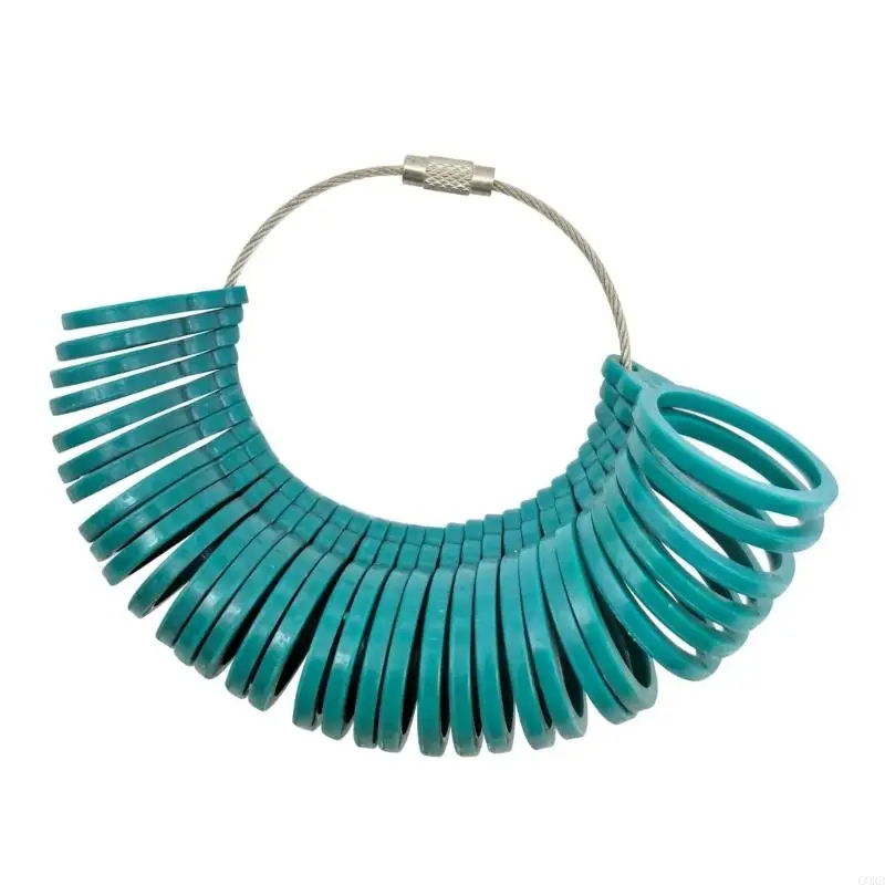 

CORD Multicolor Plastic Ring Sizer for Accurate Finger Sizing Vintage Design Portable Jewelry Tool 8x8x5cm Plastic Texture