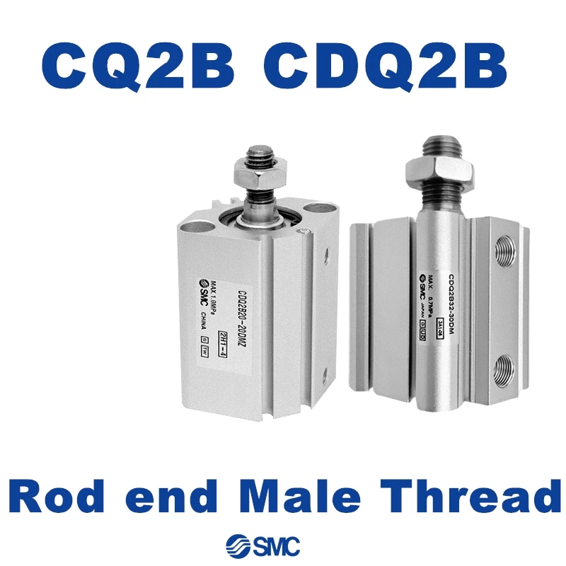 CQ2B CDQ2B DM DMZ Bore 12 16 20 25 32 40 50 63 80 100 SMC Male Thread Compact Cylinder Standard Double Acting Single Rod