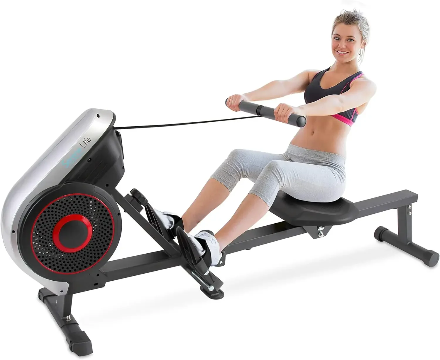 

SereneLife Air & Magnetic Rowing Machine Measures Time Distance Stride Calories - For Gym or Home Cardio Workout