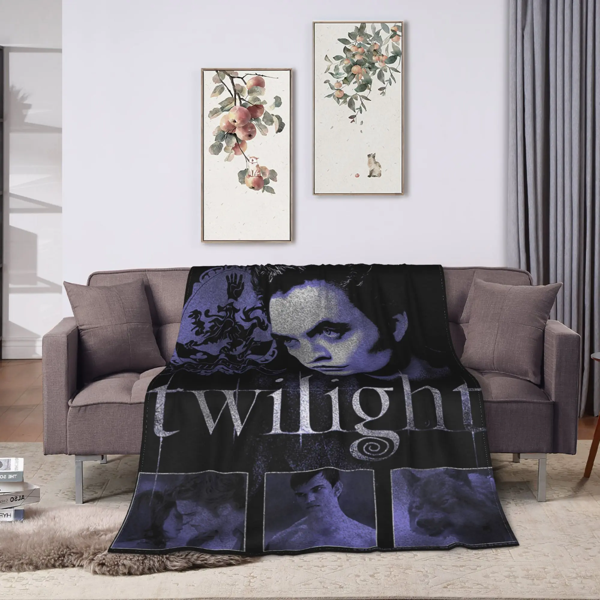 Soft Warm Blanket Picnic Twilight Edward and Icons Bedding Throws  Flannel Bedspread For Couch Chair Novelty Sofa Bed Cover