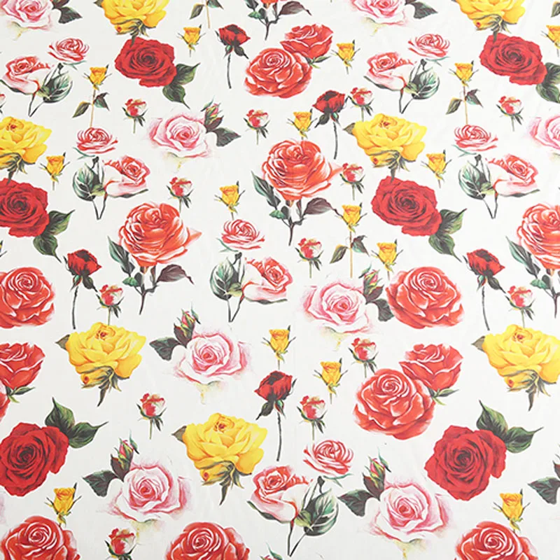 

Красочная тонкая шифоновая ткань с принтом цветов розы для платья/блузки Telas Para Costura Tissus DIY швейный материал
