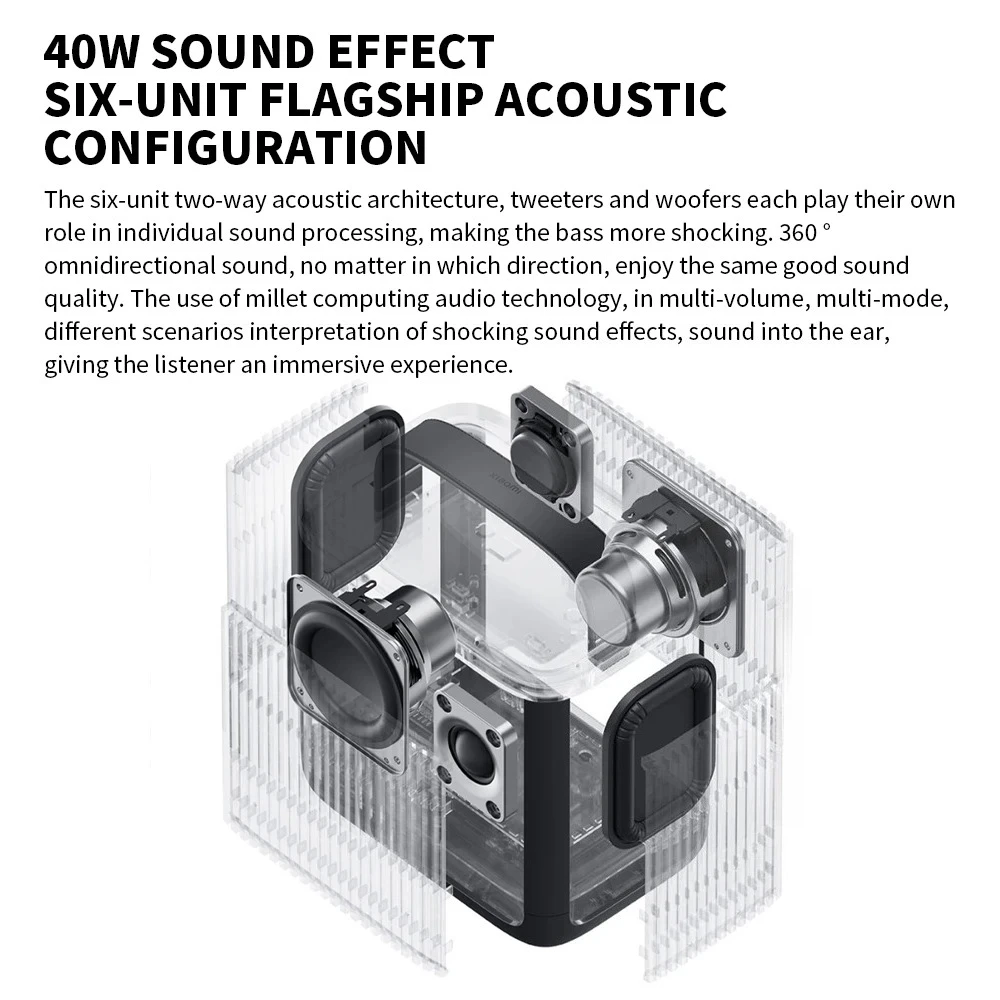 جديد 2024 Xiaomi سمّاعات بلوتوث مخيم المحمولة ستيريو المحيطي مكبر الصوت اللاسلكي في الهواء الطلق الصوت IP66 مقاوم للماء App التحكم الذكي #1