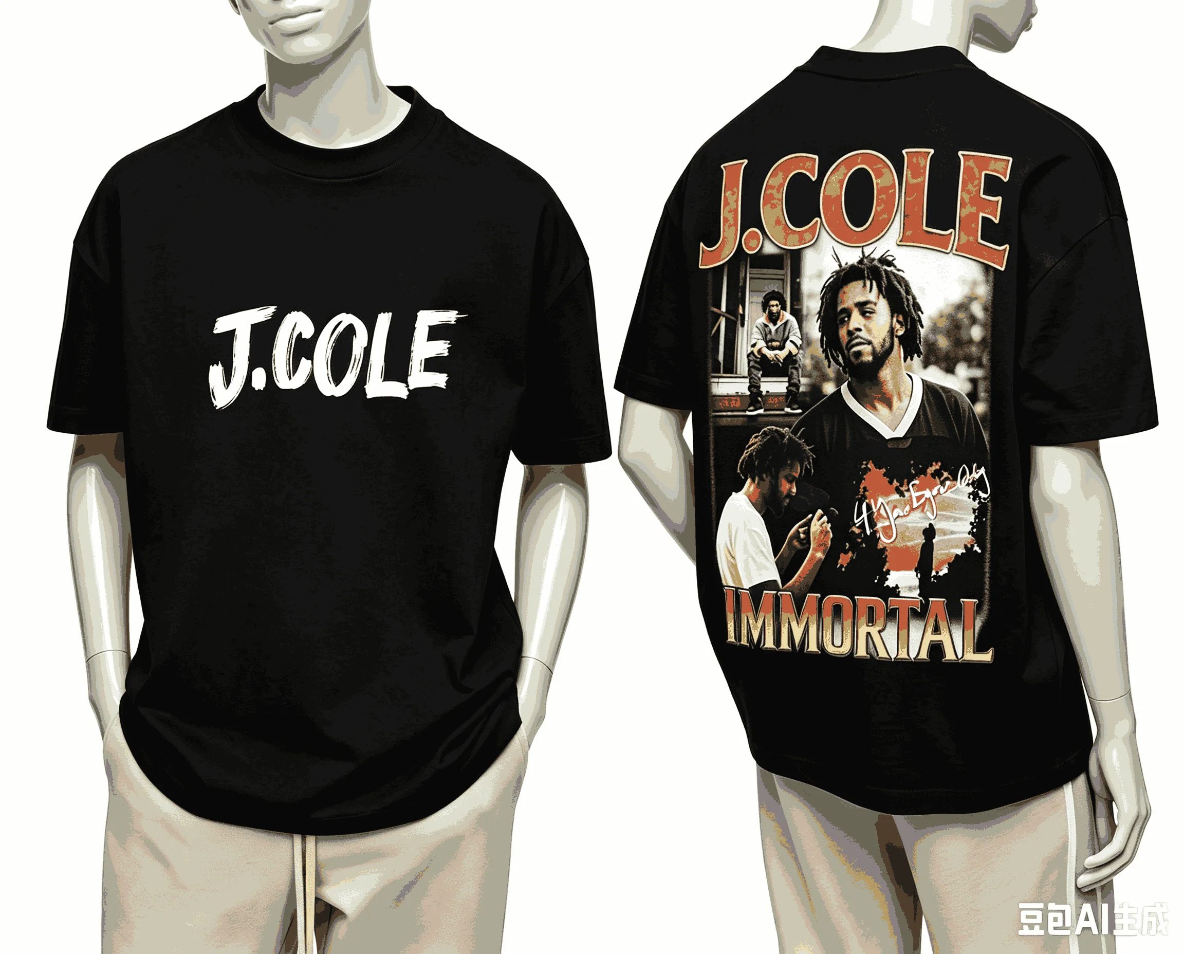 T-shirt J Cole pour cadeau de fan, pour hommes et femmes, style Harajuku, surdimensionné, unisexe, à manches courtes, streetwear de haute qualité, confortable, classique, pour couples