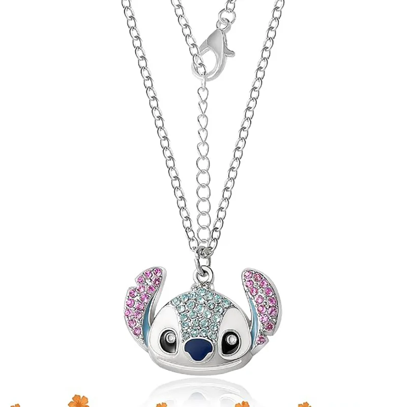 Disney Stitch Necklace Jewelry Set Moissanite Cartoon Cute Stich Design Necklace Bracelet Earrings Jewelry Set Accessory Gift